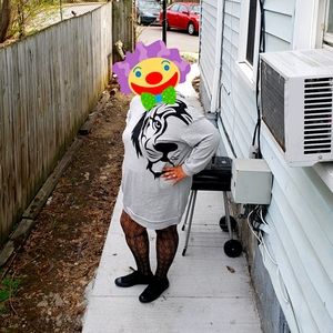 Shein plus tiger print drop sweatshirt dress